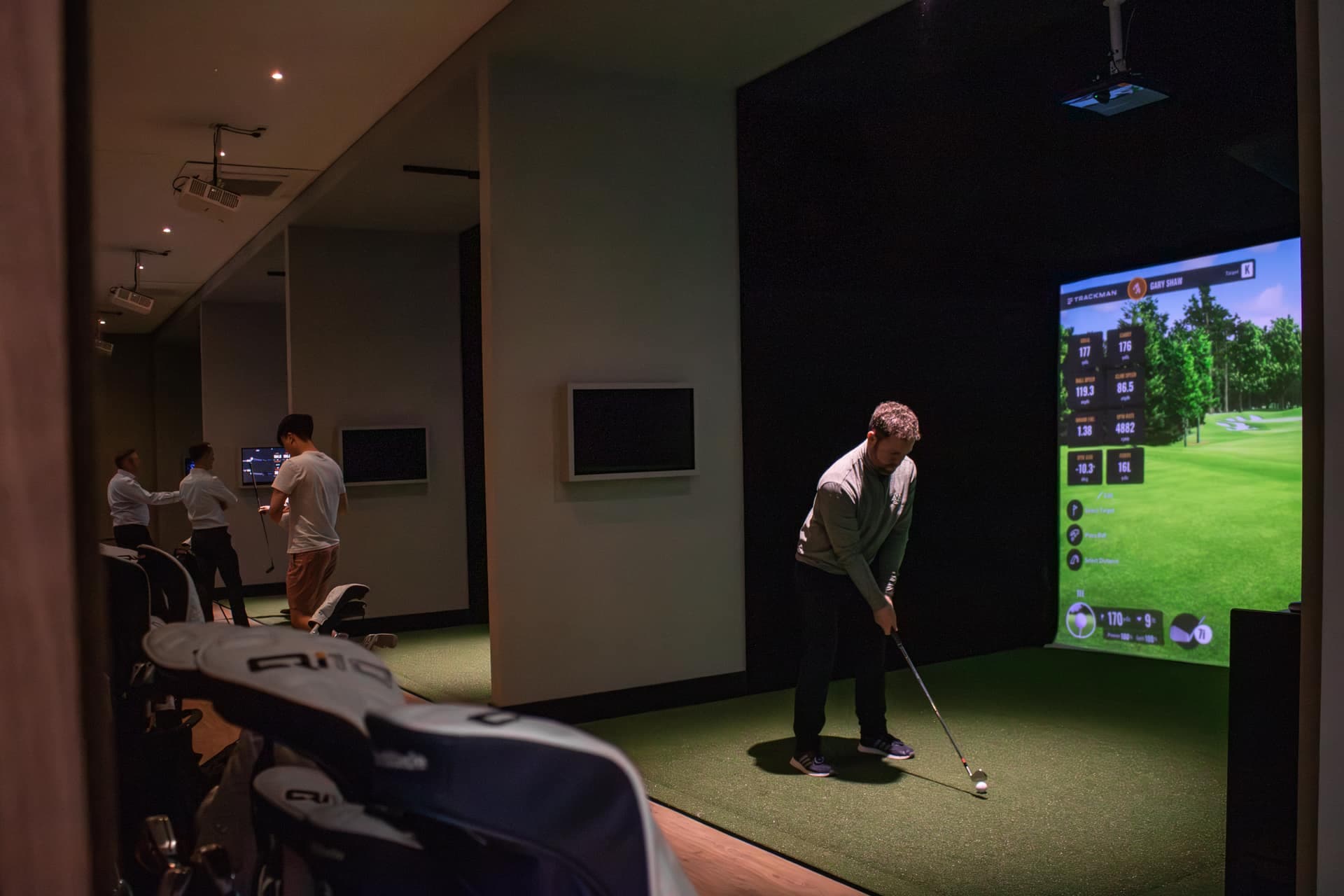 The next-generation simulator bays at Caddi Club Waterloo